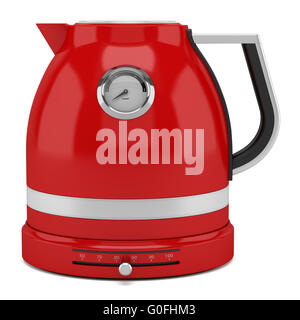 red electric kettle isolated on white background Stock Photo