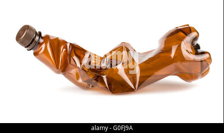 Crumpled plastic bottle Stock Photo