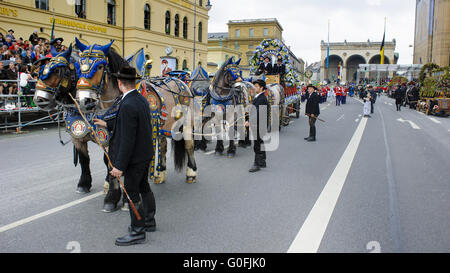 opening parade of Oktoberfest in Munich Stock Photo