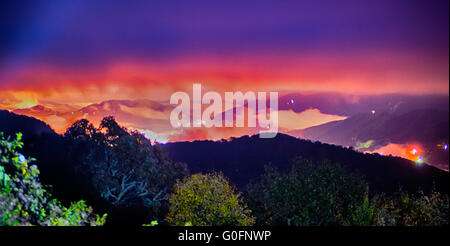 Mountaintop view of rolling hills in the Blue Ridge Mountains Stock Photo