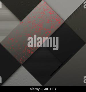 abstract, monochrome background with square frames. vector geometric, fashion wallpaper template. material design backdrop. orig Stock Vector