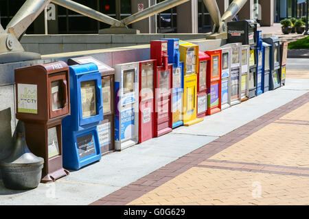 Newspaper Vending Machines Stock Photo