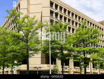 J. Edgar Hoover Building with American Flag Stock Photo