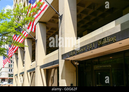 J. Edgar Hoover Building with American Flag Stock Photo