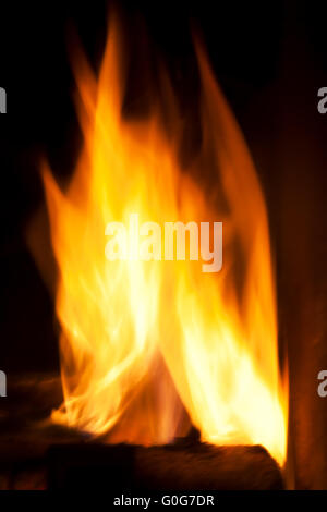 Fire flames on black background. A photograph Stock Photo