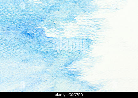 Blue watercolor paint on canvas. Abstract art background. Stock Photo