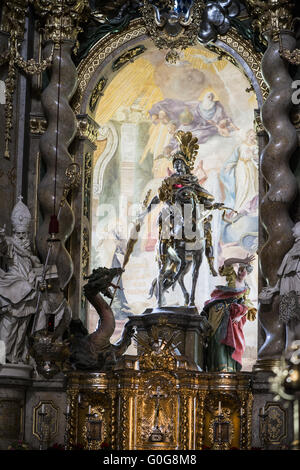 Main Altar of the Monastry Weltenburg Stock Photo