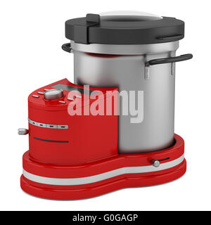 red food processor isolated on white background Stock Photo