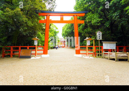 Torii gate at Shimogamo Shrine, Kyoto, Japan Stock Photo - Alamy