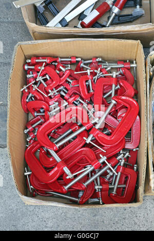 Red Clamps Stock Photo