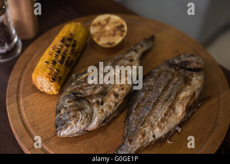Grilled dorado fish Stock Photo