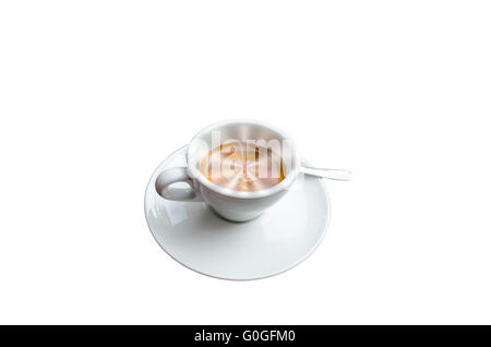 Cup of coffee on abstract silver background. Stock Photo