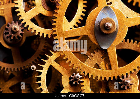 Grunge gear, cog wheels background. Industrial science, clockwork, technology. Stock Photo