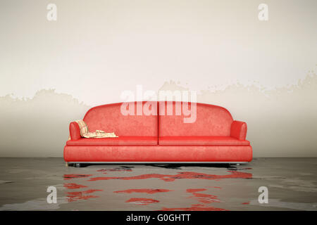 water damage sofa Stock Photo