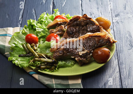 Grilled lamb loin chops Stock Photo