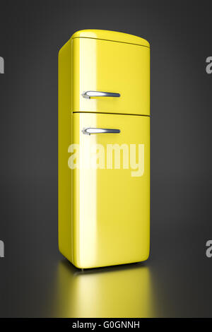 yellow refrigerator Stock Photo