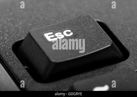 Electronic collection - detail black computer keyboard with key esc Stock Photo