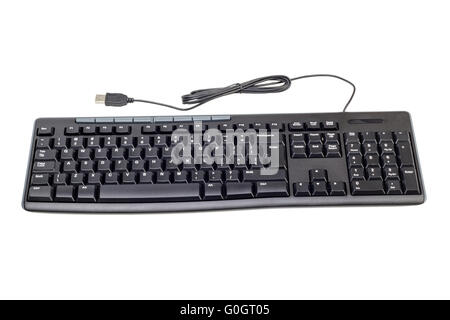 Electronic collection - black computer keyboard isolated on white background Stock Photo