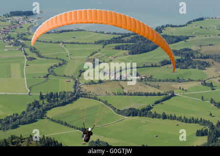 paraglider over the Schwangau Stock Photo