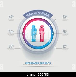 Vector people infographic design template. Elements are layered separately in vector file. Stock Vector