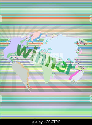 winner written in search bar on virtual screen vector illustration Stock Photo