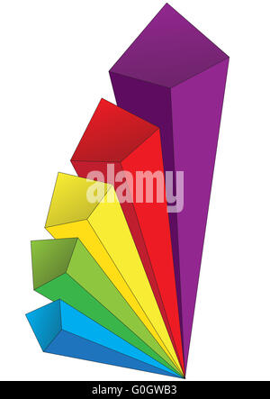 Colored volumetric arrows Stock Photo