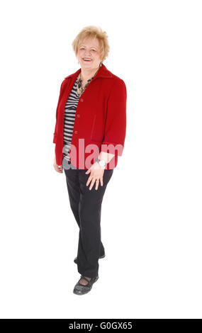Lovely senior woman standing. Stock Photo