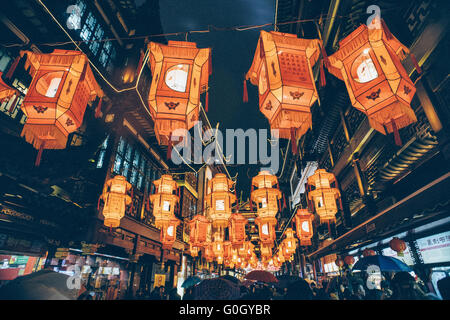 Chinese lantern festivals in Yuyuan garden Stock Photo