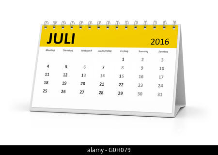 german language table calendar 2016 january Stock Photo - Alamy