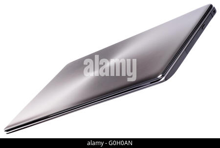 Closed laptop (notebook) isolated on the white background Stock Photo