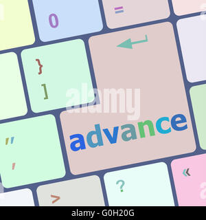 advance on computer keyboard key enter button vector illustration Stock Photo