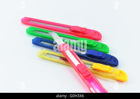 Knife cutter many colors Stock Photo