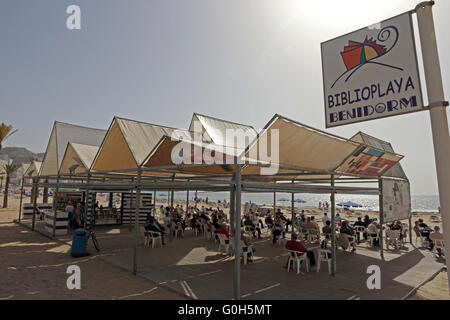 Library on the beach, Playa de Levante, Benidorm Stock Photo