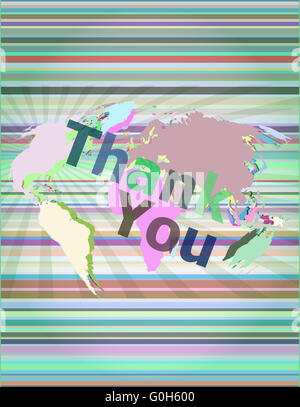 The word thank you on digital screen, social concept vector illustration Stock Photo