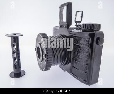 analog camera with white background Stock Photo