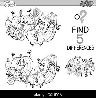 differences task coloring book Stock Photo