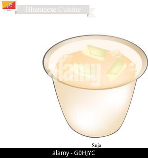 Suja Tea Tea with butter and salt. A traditional drink of the peoples of the ...