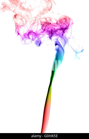 Abstract multicolored smoke on a light background Stock Photo