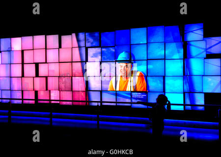 Greetings Wall at the One World Observatory, NYC, USA Stock Photo