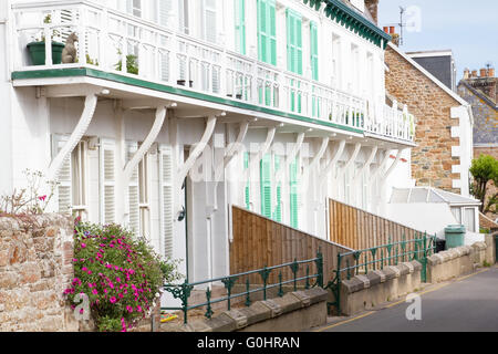 Typical houses on the channel island of Jersey Stock Photo