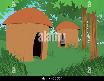 Brazilian Indian House Vector Illustration Stock Vector