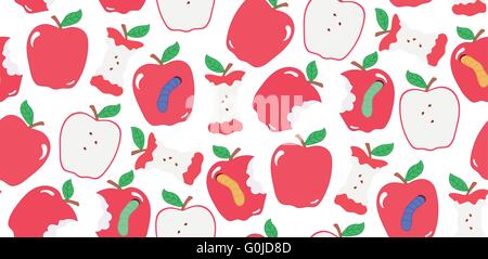 Seamless cute colorful apple pattern in vector Stock Vector