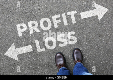 Loss and profit finances financial finance company businessman business man concept Stock Photo