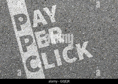 Pay per click PPC advertising paying internet business concept advertisement e-commerce Stock Photo