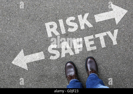 Risk and safety management analysis in company business man concept businessman finances Stock Photo