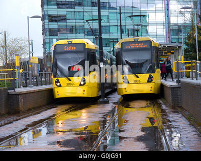 The Salford Quays with the metrolink trams was once Manchesters Docks ...