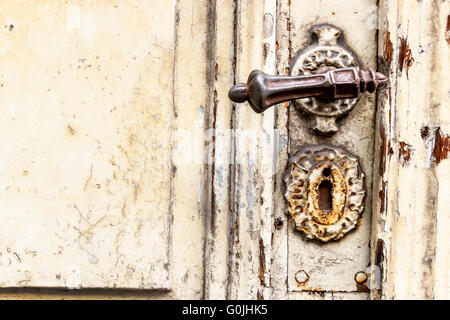 old door with squiggly jack Stock Photo
