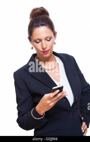 Businesswoman Calling Someone on Mobile Phone Stock Photo