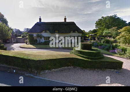 Petersfield, Hampshire, UK. 1st May, 2016. A Thatched property  has been totally gutted  also leaving One Person who has  been treated at the scene with a second person being taken to hospital by ambulance.   The alarm was raised by a quick thinking  passing member of the public who alerted the owners who had just sat down to eat their dinner.  Forty Firefighters were sent to  tackle the blaze in East Moen Road in the village of Langrish just outside Petersfield in Hampshire.     A neighbour living in the near The Close who asked not to be named said:' “It was about 8. Credit:  uknip/Alamy Liv Stock Photo