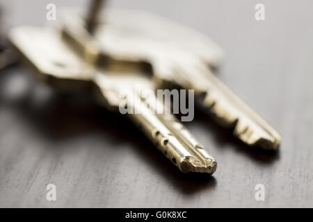 Macro Shot of Keys on Top of the Table Stock Photo